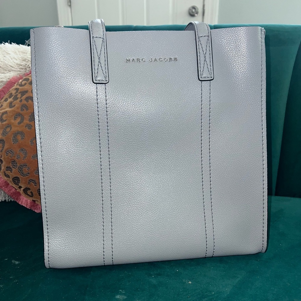 Marc Jacobs gray leather tote bag